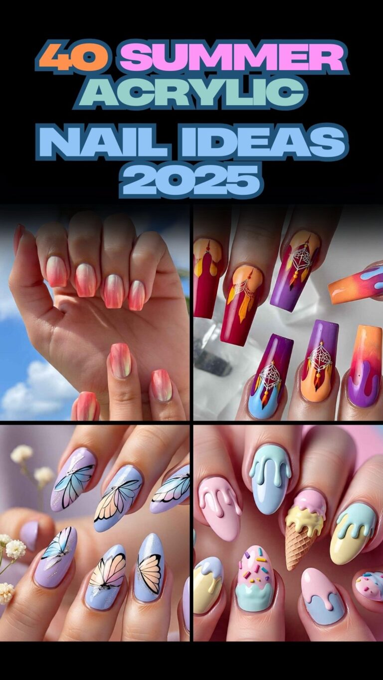 40 Acrylic  Nail Ideas For Summer